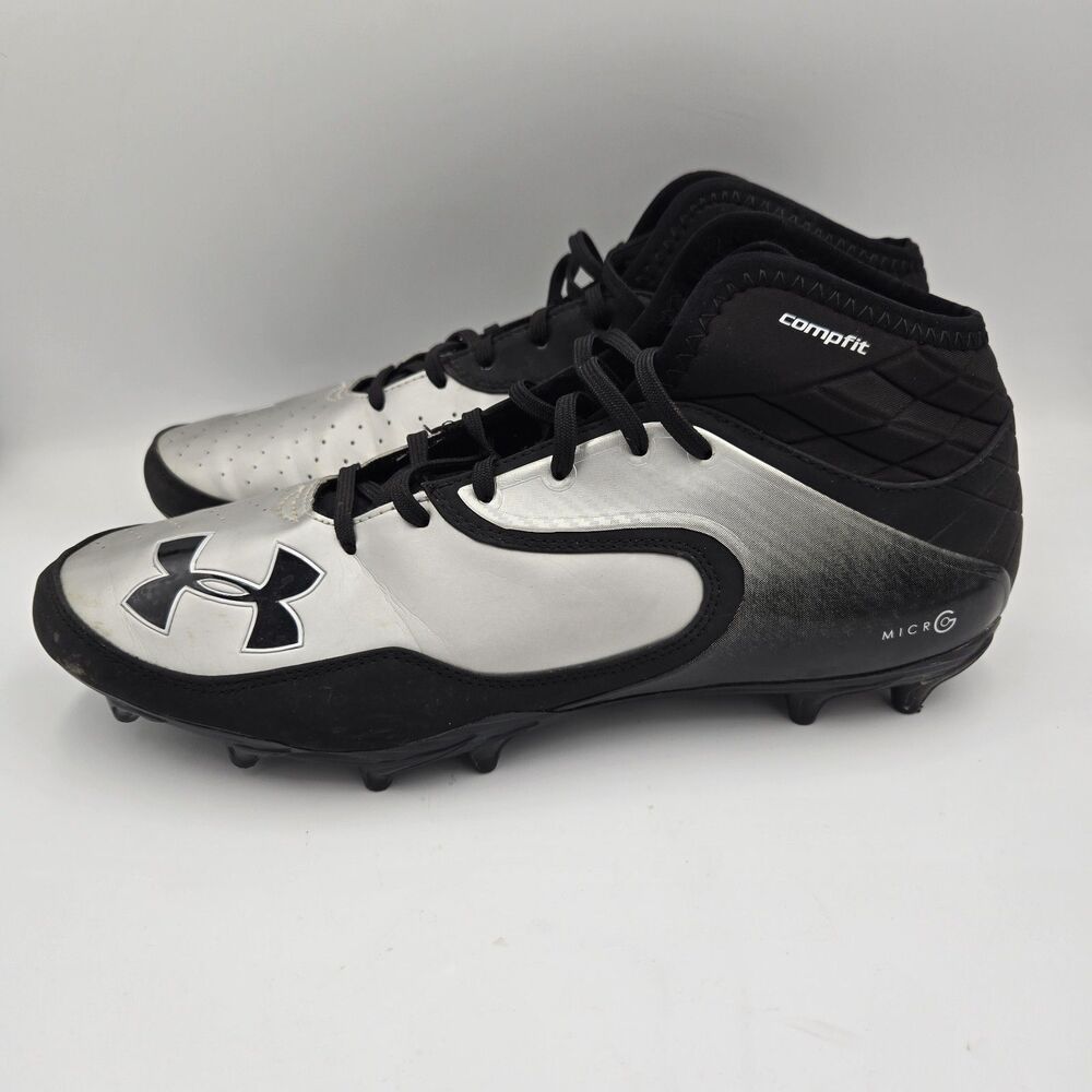 Under Armour UA Nitro Icon MC Silver Football Cleats Men Size 12 Baseball Cleats